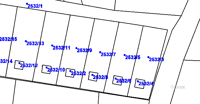 Parcela st. 2532/7 v KÚ Dolní Lutyně, Katastrální mapa