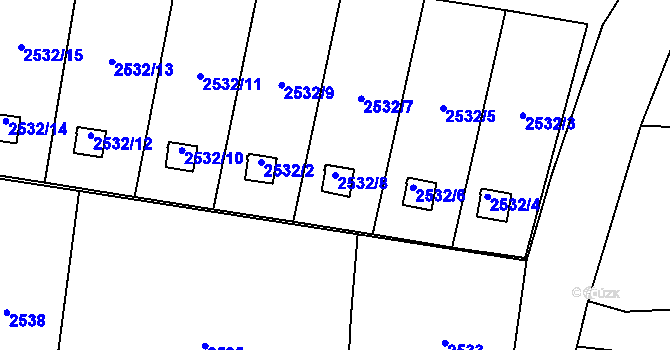 Parcela st. 2532/8 v KÚ Dolní Lutyně, Katastrální mapa