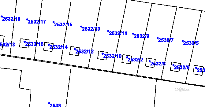 Parcela st. 2532/10 v KÚ Dolní Lutyně, Katastrální mapa