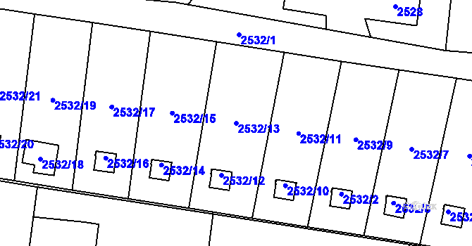 Parcela st. 2532/13 v KÚ Dolní Lutyně, Katastrální mapa