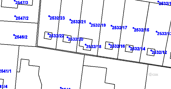 Parcela st. 2532/18 v KÚ Dolní Lutyně, Katastrální mapa