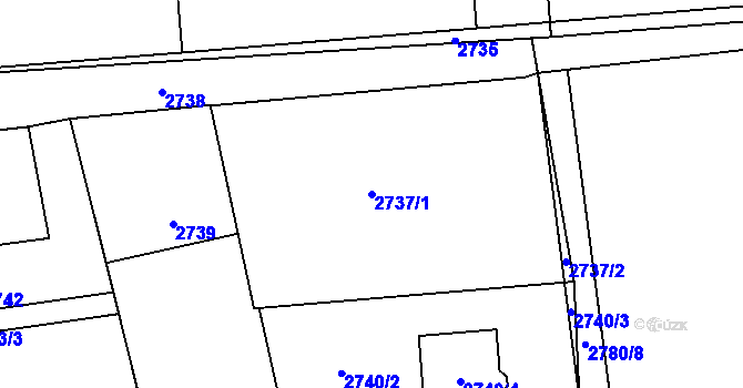 Parcela st. 2737/1 v KÚ Dolní Lutyně, Katastrální mapa