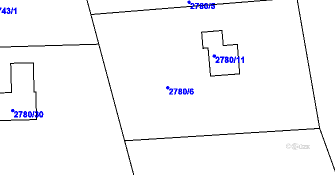Parcela st. 2780/6 v KÚ Dolní Lutyně, Katastrální mapa