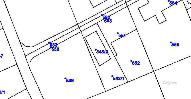 Parcela st. 548/2 v KÚ Dolní Lutyně, Katastrální mapa