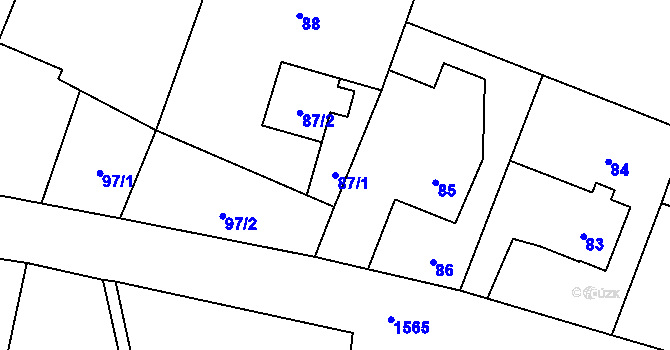 Parcela st. 87/1 v KÚ Dolní Lutyně, Katastrální mapa