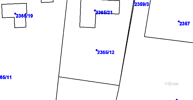 Parcela st. 2365/12 v KÚ Dolní Lutyně, Katastrální mapa