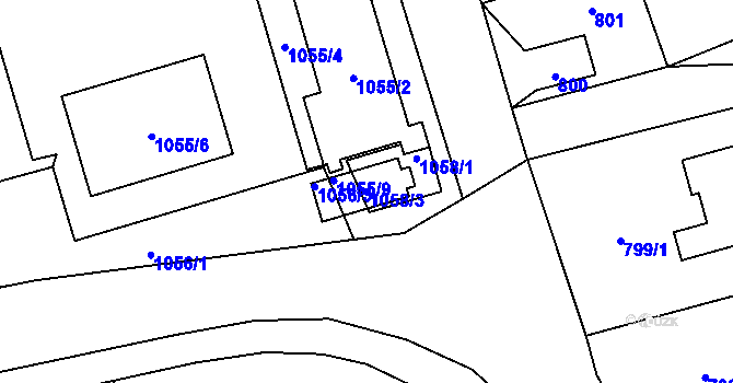 Parcela st. 1058/3 v KÚ Dolní Lutyně, Katastrální mapa