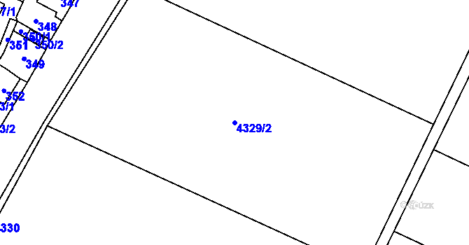Parcela st. 4329/2 v KÚ Dolní Lutyně, Katastrální mapa
