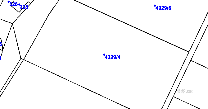 Parcela st. 4329/4 v KÚ Dolní Lutyně, Katastrální mapa