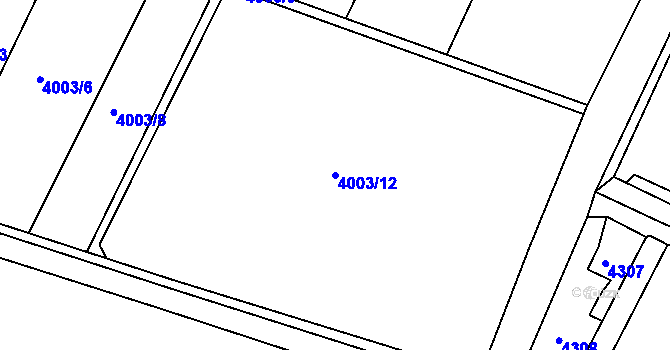Parcela st. 4003/12 v KÚ Dolní Lutyně, Katastrální mapa