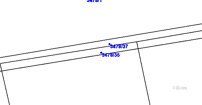 Parcela st. 3478/35 v KÚ Dolní Lutyně, Katastrální mapa