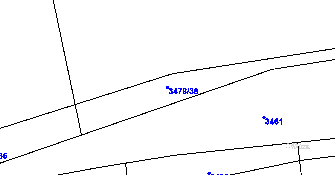 Parcela st. 3478/38 v KÚ Dolní Lutyně, Katastrální mapa