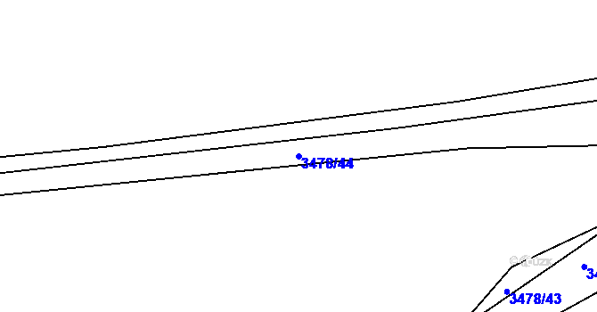 Parcela st. 3478/44 v KÚ Dolní Lutyně, Katastrální mapa
