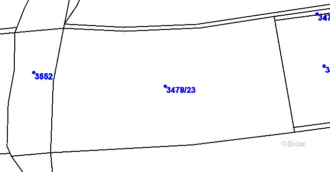 Parcela st. 3478/23 v KÚ Dolní Lutyně, Katastrální mapa
