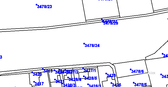Parcela st. 3478/24 v KÚ Dolní Lutyně, Katastrální mapa