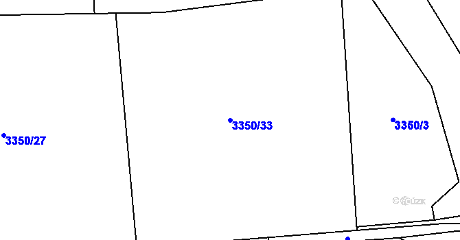 Parcela st. 3350/33 v KÚ Dolní Lutyně, Katastrální mapa
