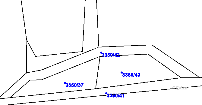 Parcela st. 3350/42 v KÚ Dolní Lutyně, Katastrální mapa