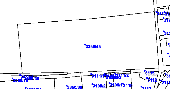 Parcela st. 3350/45 v KÚ Dolní Lutyně, Katastrální mapa