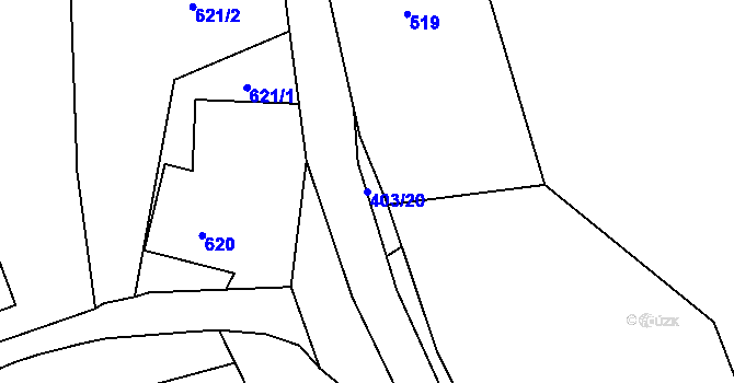 Parcela st. 403/20 v KÚ Dolní Lutyně, Katastrální mapa
