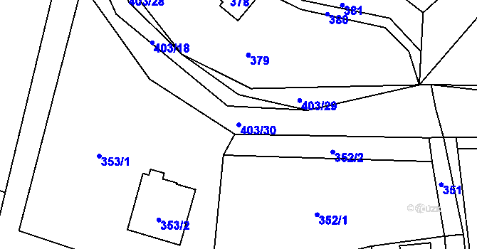 Parcela st. 403/30 v KÚ Dolní Lutyně, Katastrální mapa