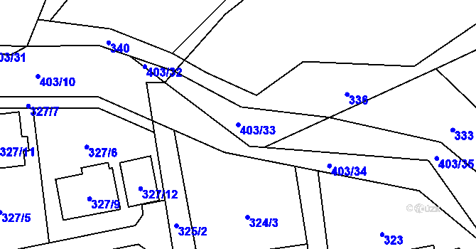 Parcela st. 403/33 v KÚ Dolní Lutyně, Katastrální mapa
