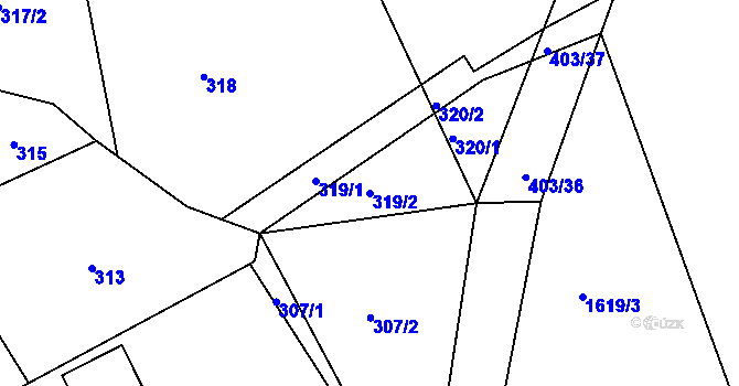Parcela st. 319/2 v KÚ Dolní Lutyně, Katastrální mapa