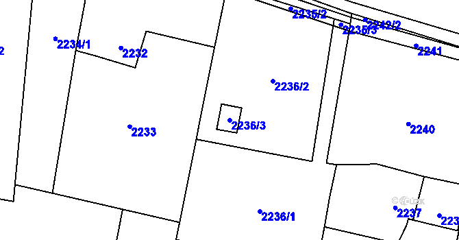 Parcela st. 2236/3 v KÚ Dolní Lutyně, Katastrální mapa