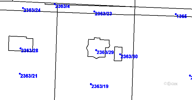Parcela st. 2363/29 v KÚ Dolní Lutyně, Katastrální mapa