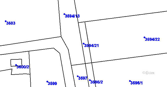 Parcela st. 3594/21 v KÚ Dolní Lutyně, Katastrální mapa