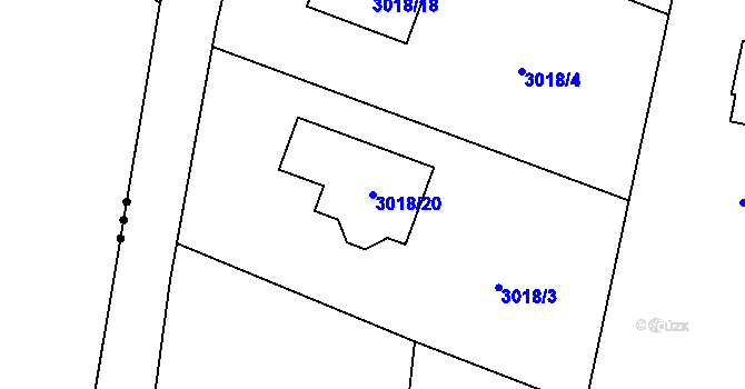 Parcela st. 3018/20 v KÚ Dolní Lutyně, Katastrální mapa