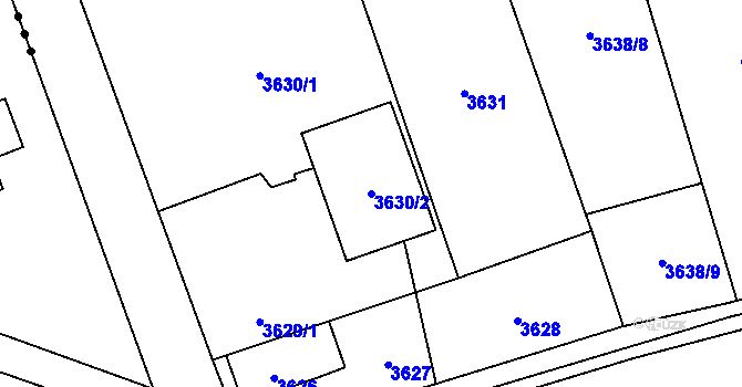 Parcela st. 3630/2 v KÚ Dolní Lutyně, Katastrální mapa