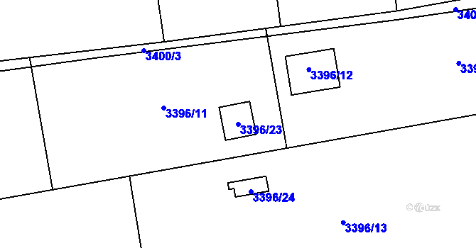 Parcela st. 3396/23 v KÚ Dolní Lutyně, Katastrální mapa