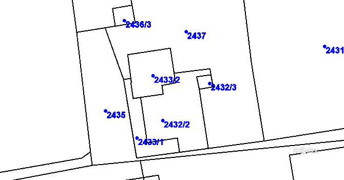 Parcela st. 2433/3 v KÚ Dolní Lutyně, Katastrální mapa