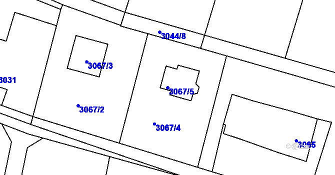 Parcela st. 3067/5 v KÚ Dolní Lutyně, Katastrální mapa