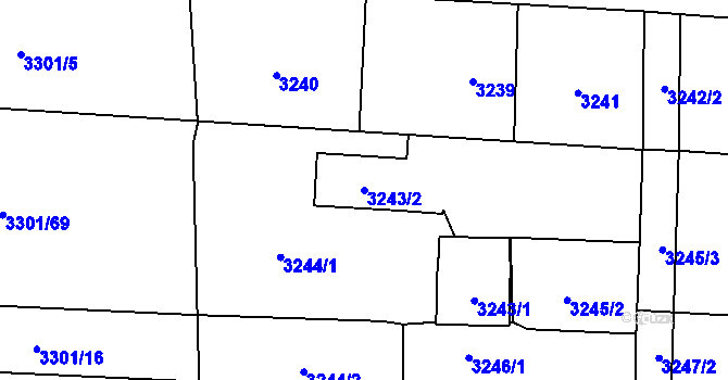 Parcela st. 3243/2 v KÚ Dolní Lutyně, Katastrální mapa