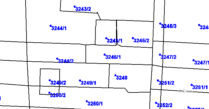 Parcela st. 3246/1 v KÚ Dolní Lutyně, Katastrální mapa