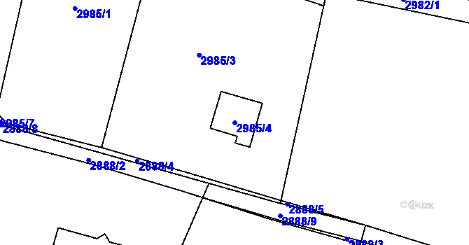 Parcela st. 2985/4 v KÚ Dolní Lutyně, Katastrální mapa