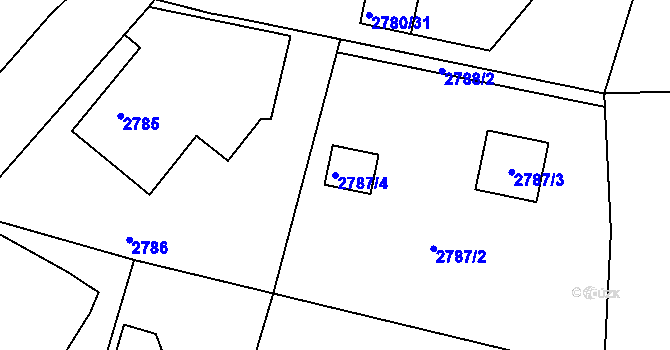 Parcela st. 2787/4 v KÚ Dolní Lutyně, Katastrální mapa