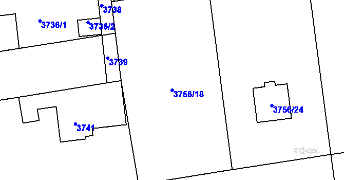 Parcela st. 3756/18 v KÚ Dolní Lutyně, Katastrální mapa