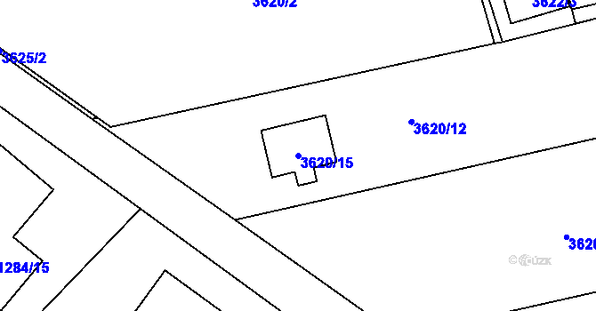 Parcela st. 3620/15 v KÚ Dolní Lutyně, Katastrální mapa