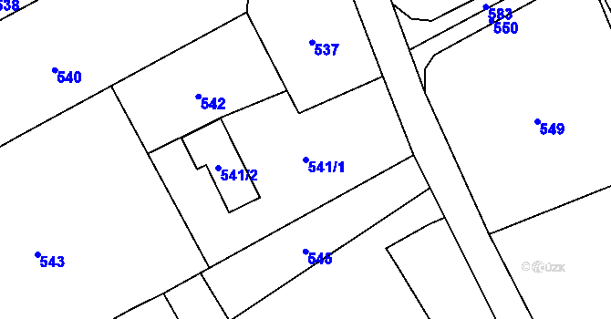 Parcela st. 541/1 v KÚ Dolní Lutyně, Katastrální mapa