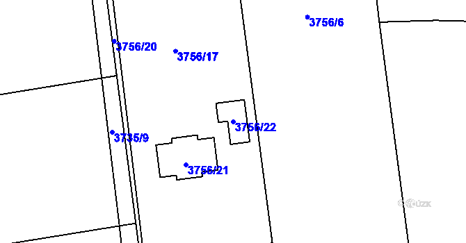 Parcela st. 3756/22 v KÚ Dolní Lutyně, Katastrální mapa