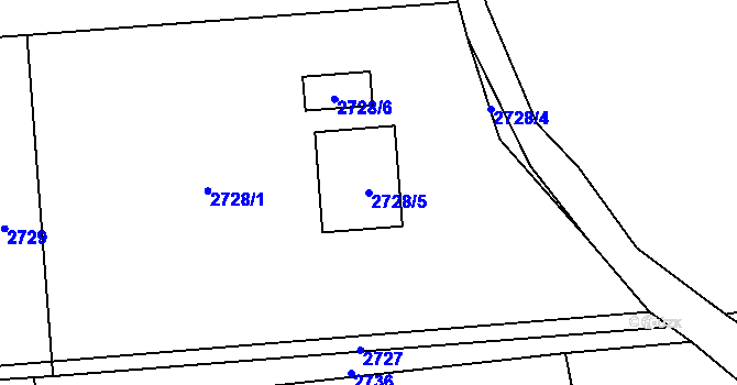 Parcela st. 2728/5 v KÚ Dolní Lutyně, Katastrální mapa