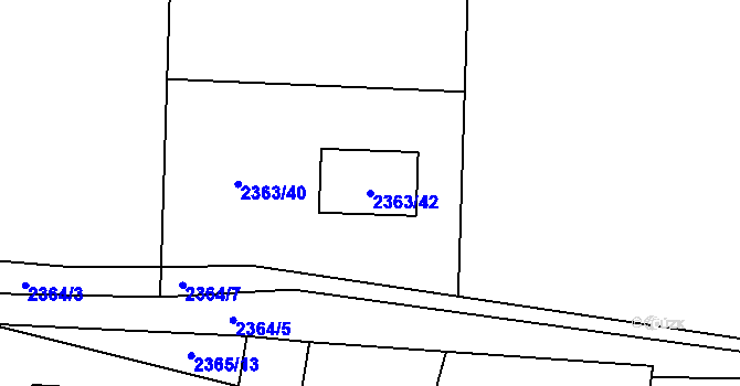 Parcela st. 2363/42 v KÚ Dolní Lutyně, Katastrální mapa