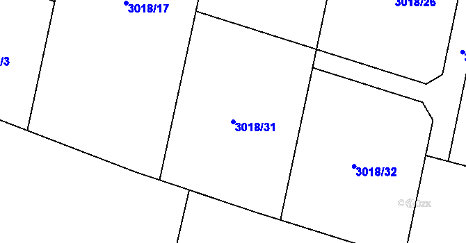 Parcela st. 3018/31 v KÚ Dolní Lutyně, Katastrální mapa