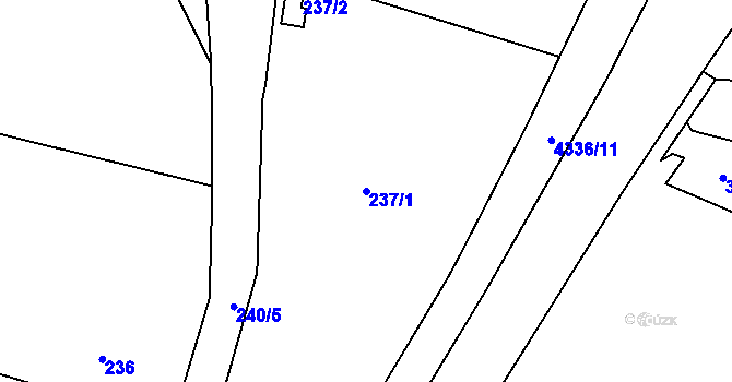 Parcela st. 237/1 v KÚ Dolní Lutyně, Katastrální mapa