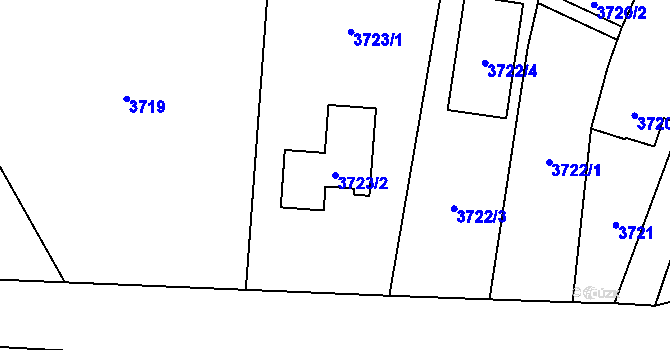 Parcela st. 3723/2 v KÚ Dolní Lutyně, Katastrální mapa