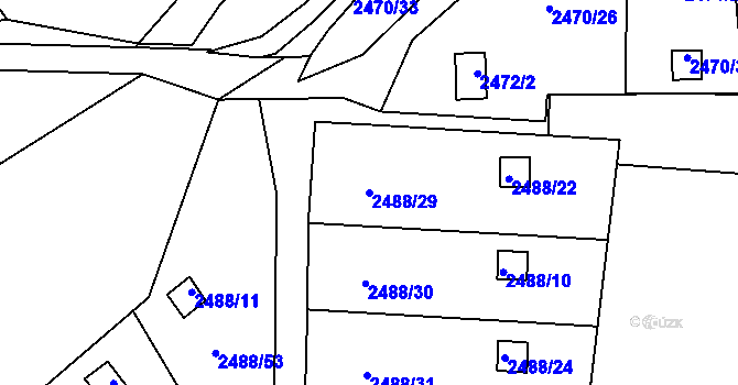 Parcela st. 2488/29 v KÚ Dolní Lutyně, Katastrální mapa