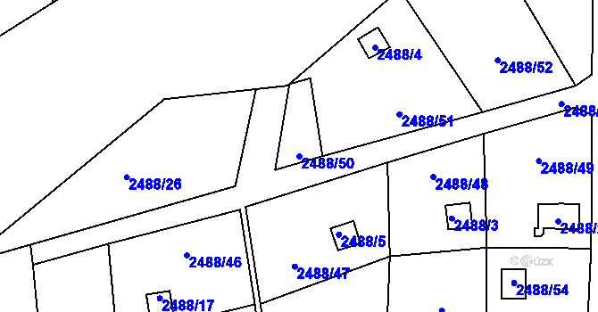 Parcela st. 2488/50 v KÚ Dolní Lutyně, Katastrální mapa