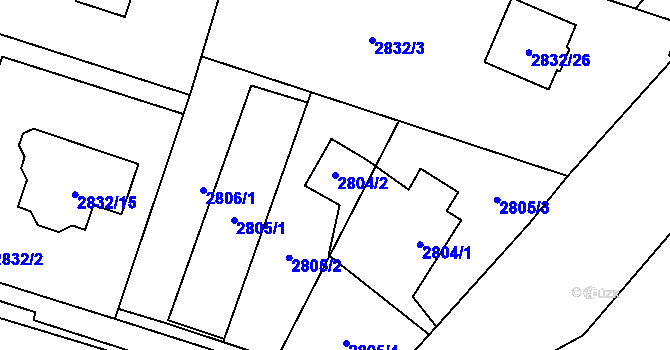 Parcela st. 2804/2 v KÚ Dolní Lutyně, Katastrální mapa